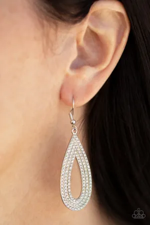 Paparazzi Earring ~ Exquisite Exaggeration - White