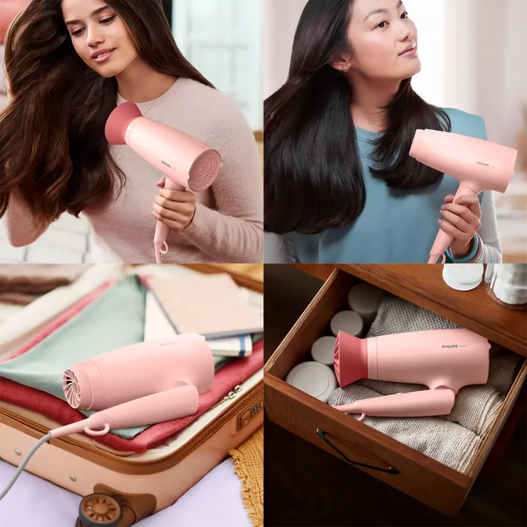 Philips BHP398 Series 3000 Foldable Hair Dryer   Hair Straightener Hair Styling Set