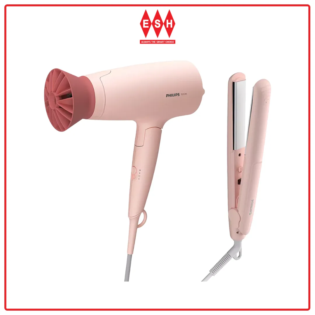 Philips BHP398 Series 3000 Foldable Hair Dryer   Hair Straightener Hair Styling Set