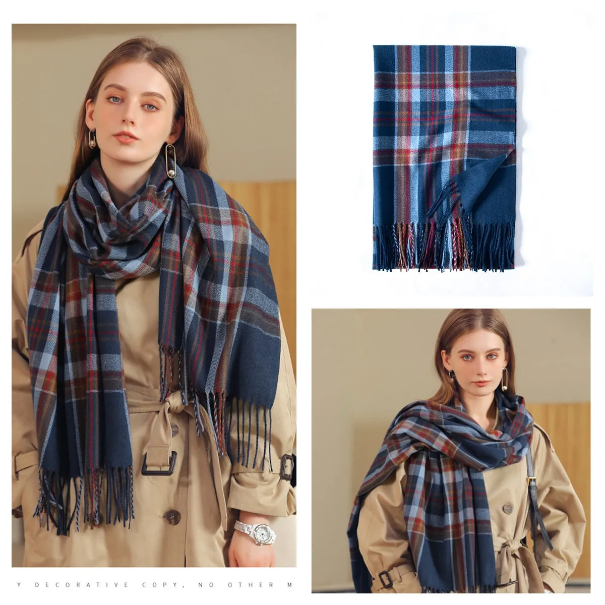 Plaid Wool Scarf