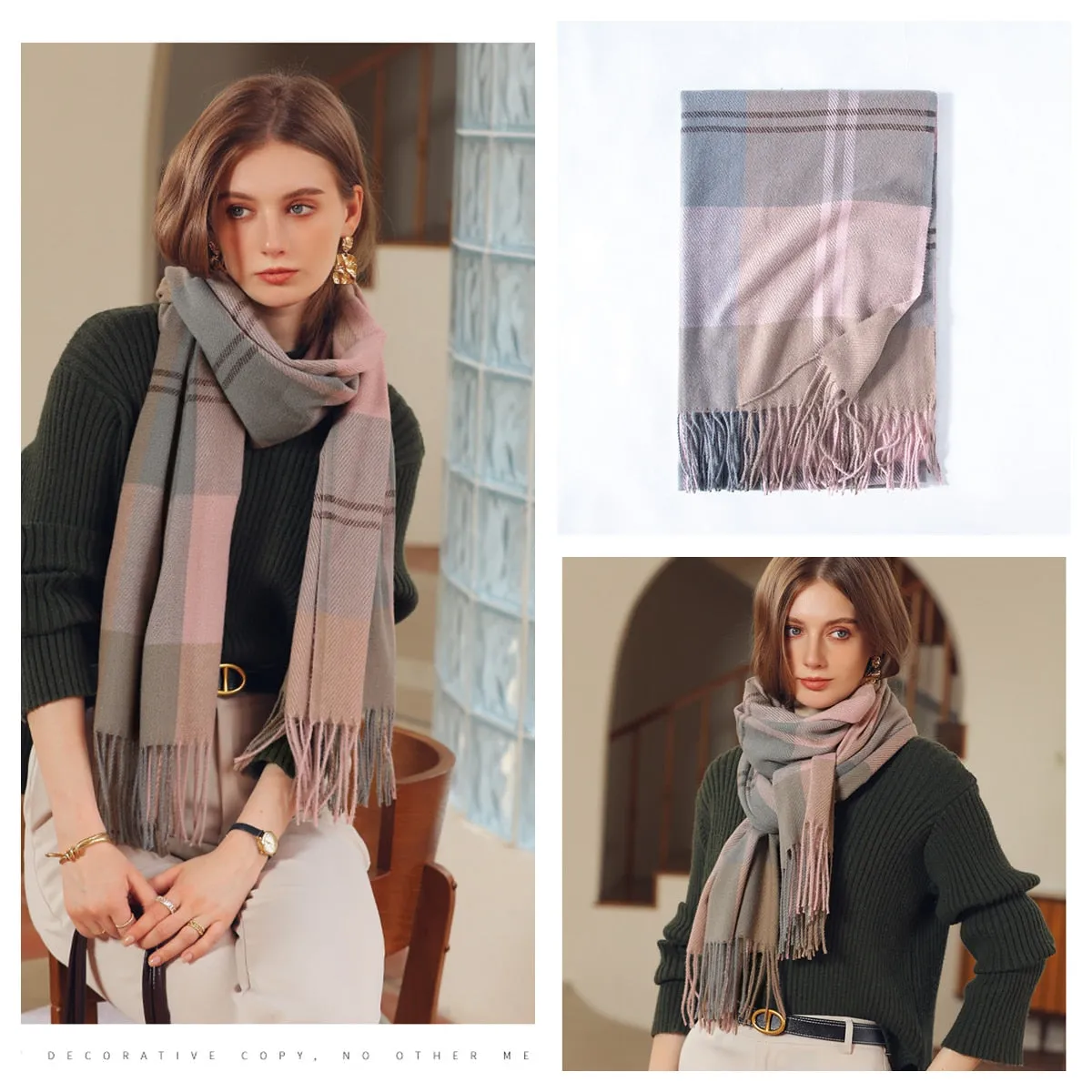 Plaid Wool Scarf