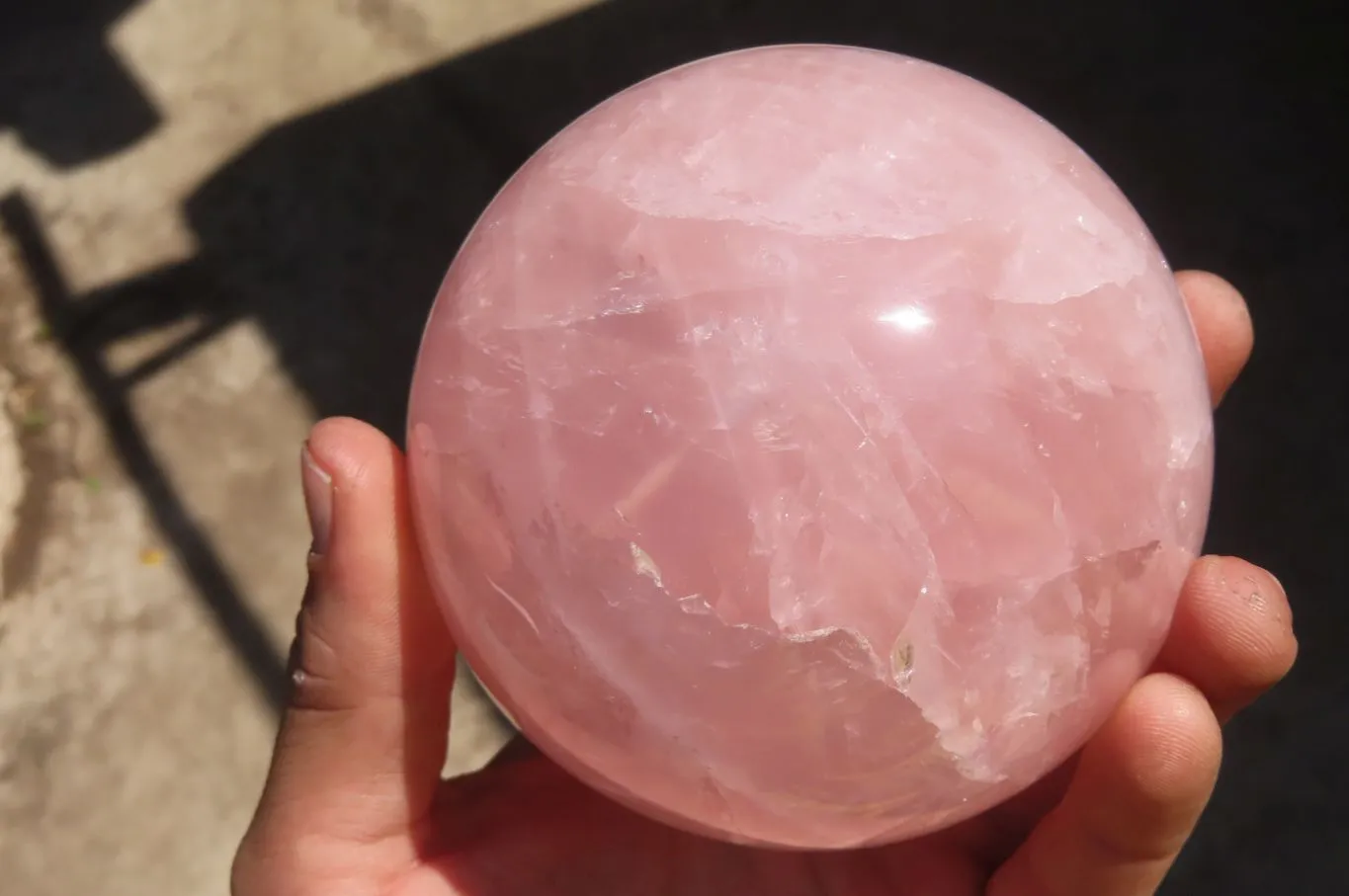 Polished Star Rose Quartz Sphere x 1 From Antsirabe, Madagascar