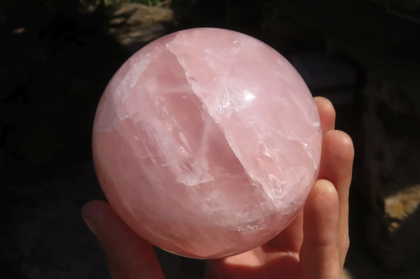 Polished Star Rose Quartz Sphere x 1 From Antsirabe, Madagascar