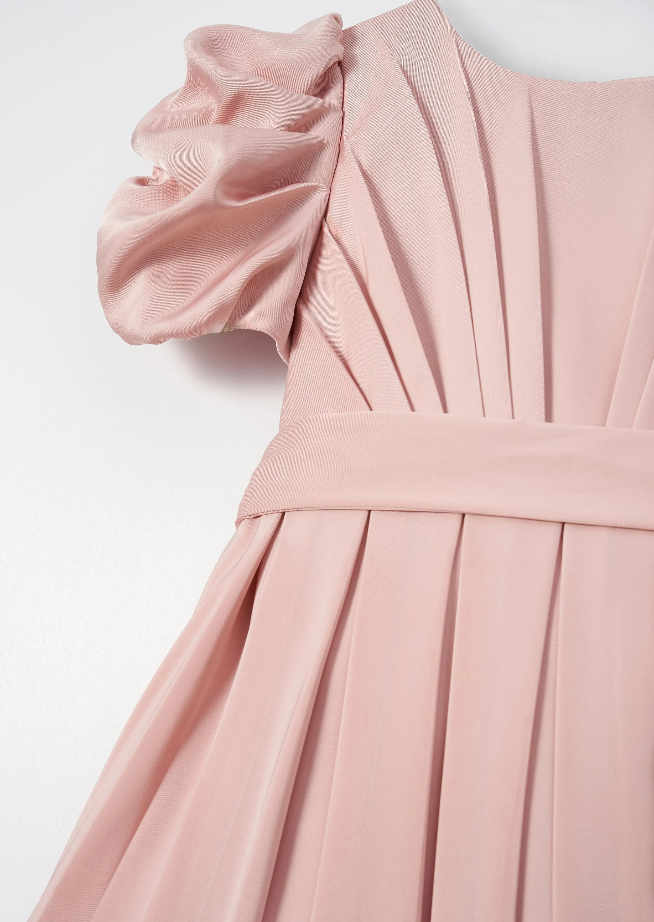 Portia Blush Pleated Bodice Dress