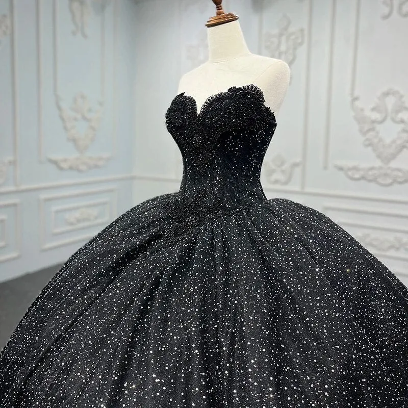 Quinceañera Black Ball Gown Party Dress