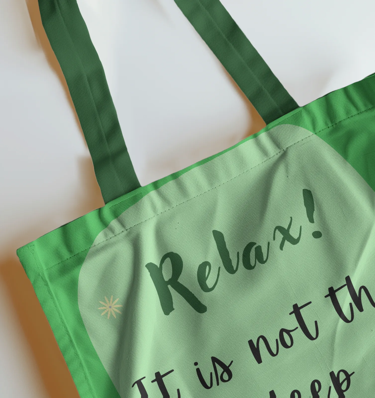 Relax! It is not that deep Tote bag with Zipper Green