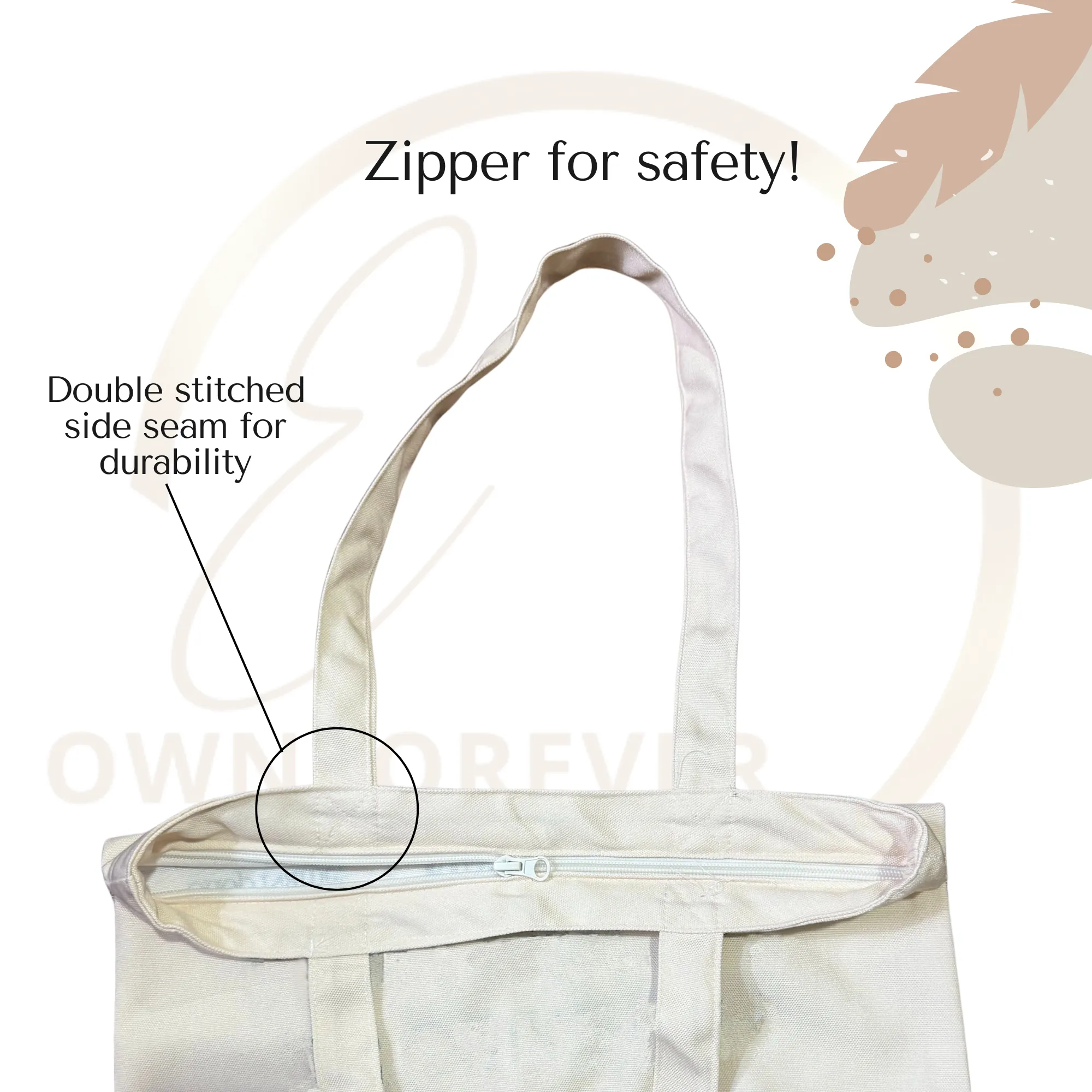 Relax! It is not that deep Tote bag with Zipper Green