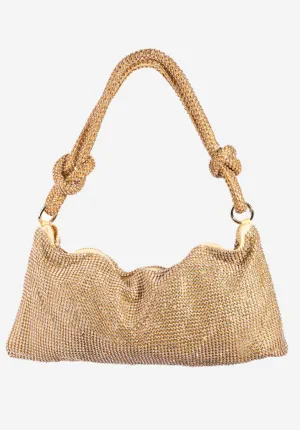 Rhinestone Studded Hobo Bag