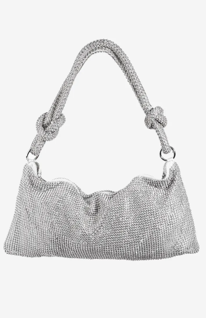 Rhinestone Studded Hobo Bag