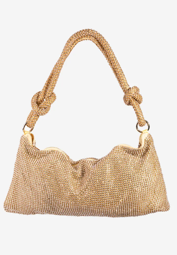 Rhinestone Studded Hobo Bag