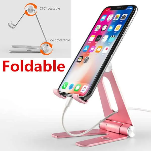 Rotatable Aluminum Alloy Tablet Holder for ipad air 1/2 mini 1/2/3/4 pro 9.7 10.5 12.9 Foldable Cell Phone Holder Stand Support