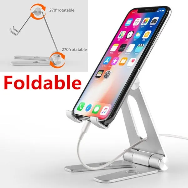 Rotatable Aluminum Alloy Tablet Holder for ipad air 1/2 mini 1/2/3/4 pro 9.7 10.5 12.9 Foldable Cell Phone Holder Stand Support