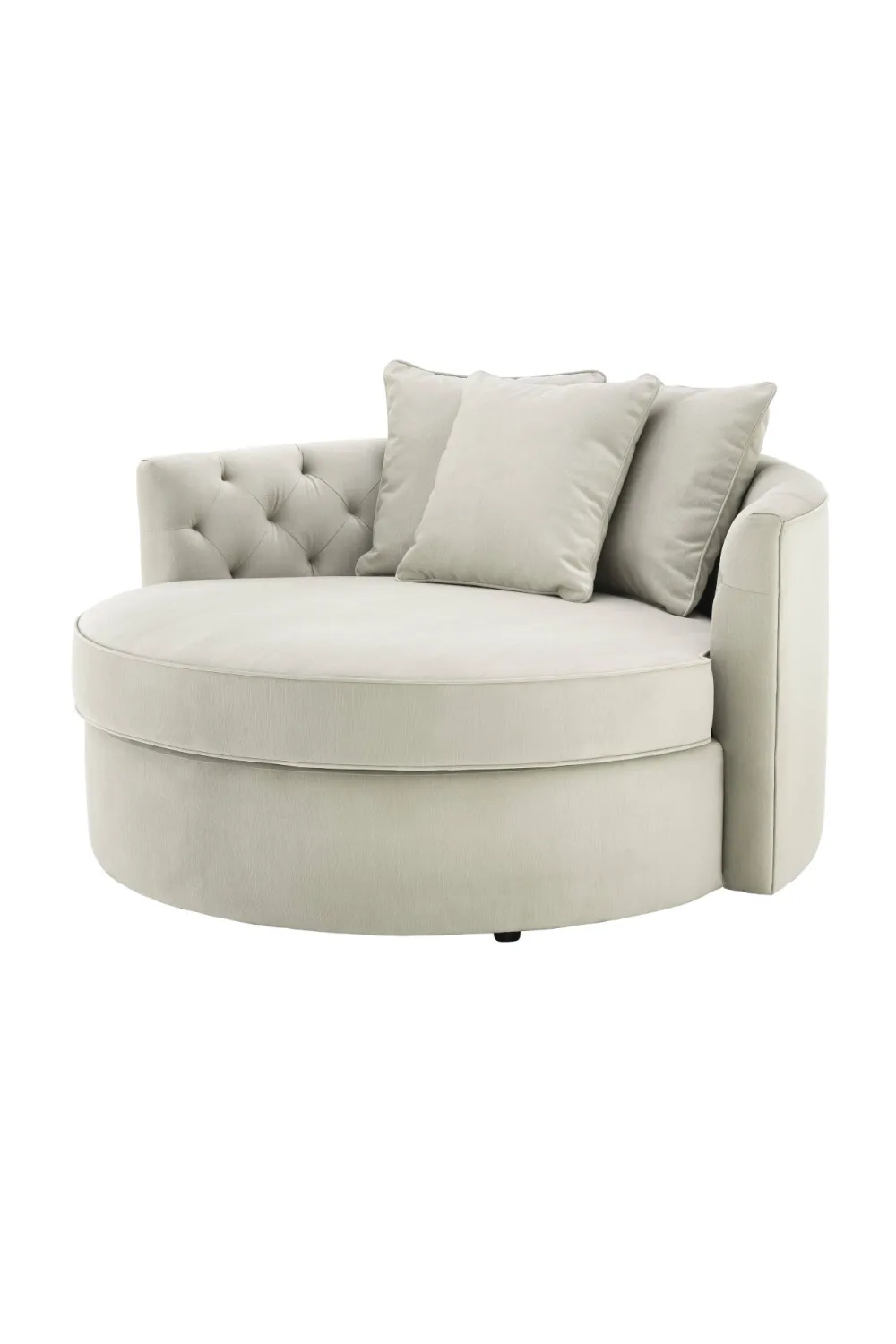 Round Gray Buttoned Sofa | Eichholtz Carlita
