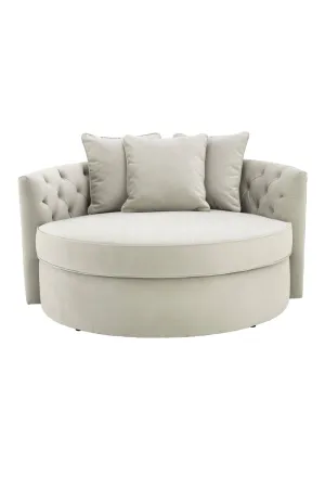 Round Gray Buttoned Sofa | Eichholtz Carlita