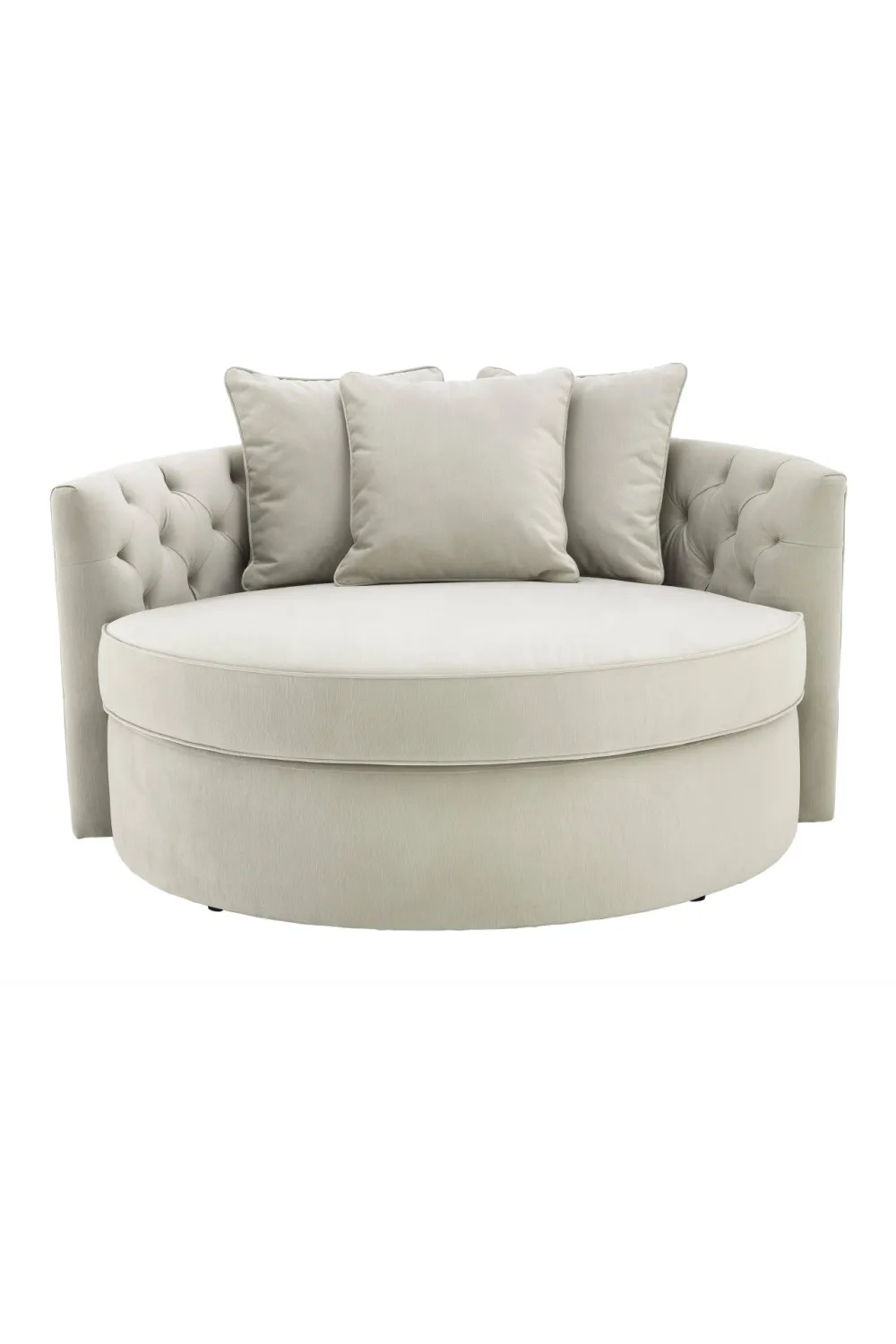 Round Gray Buttoned Sofa | Eichholtz Carlita