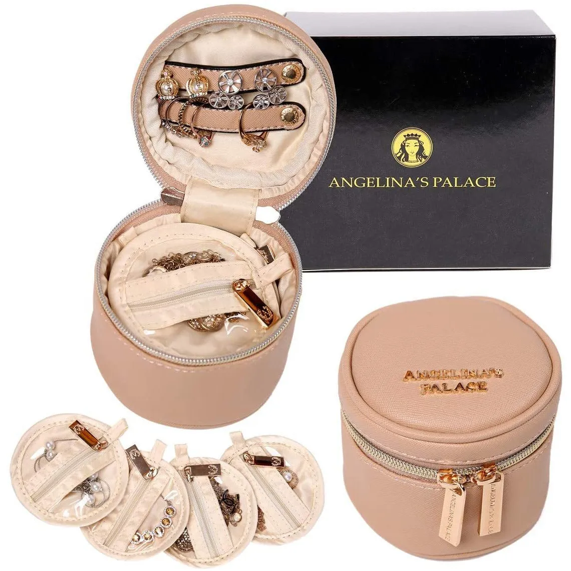 Round Jewelry Case Light Fawn