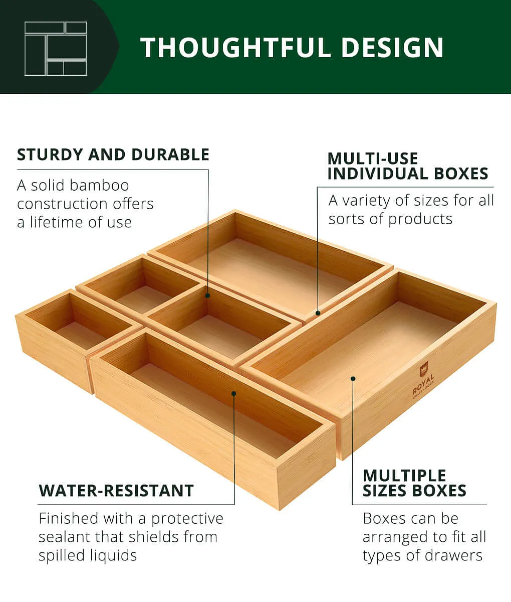 Royal Craft Wood Jewelry box organizer set of 5
