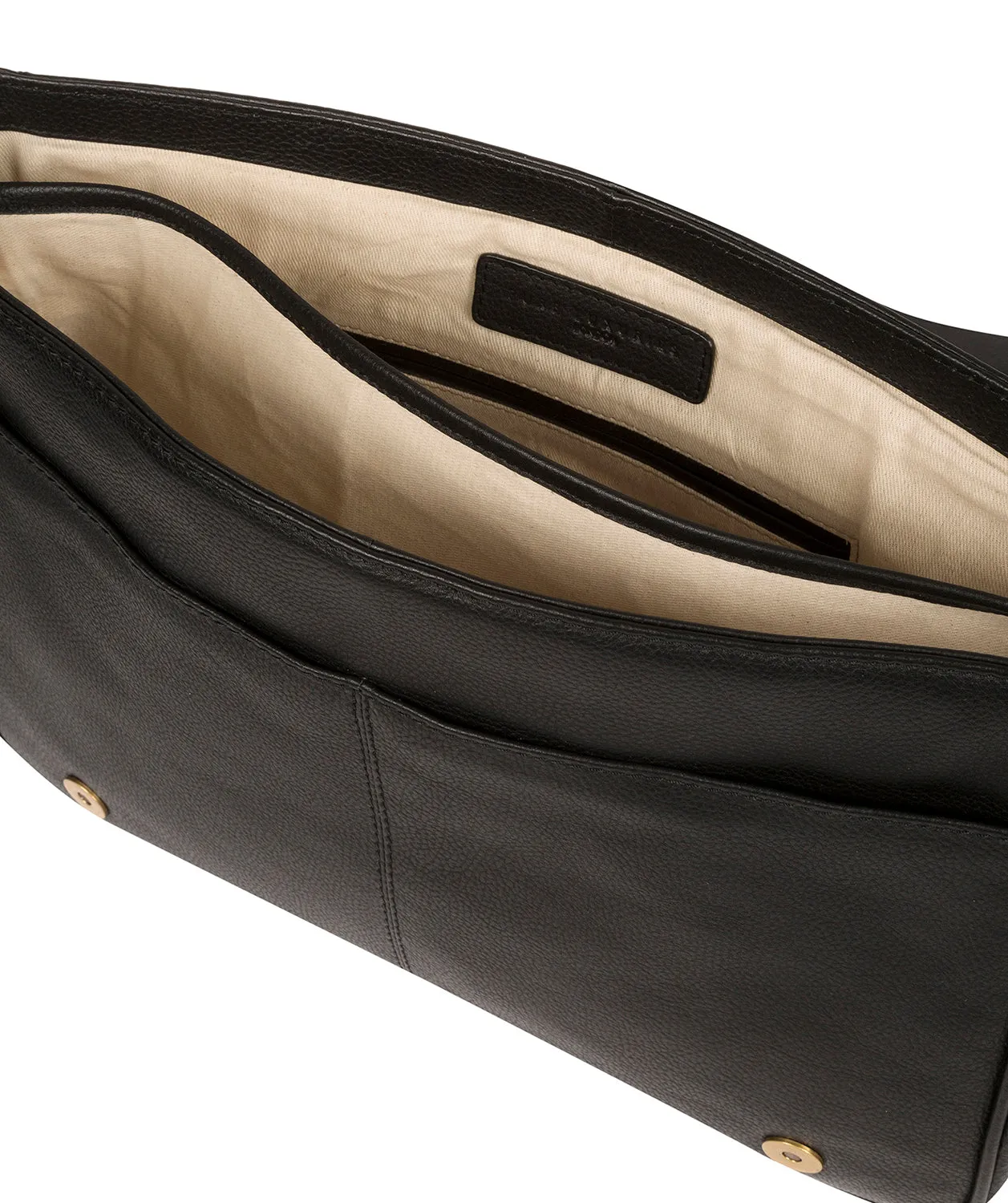 'Sanderson' Black Leather Messenger Bag
