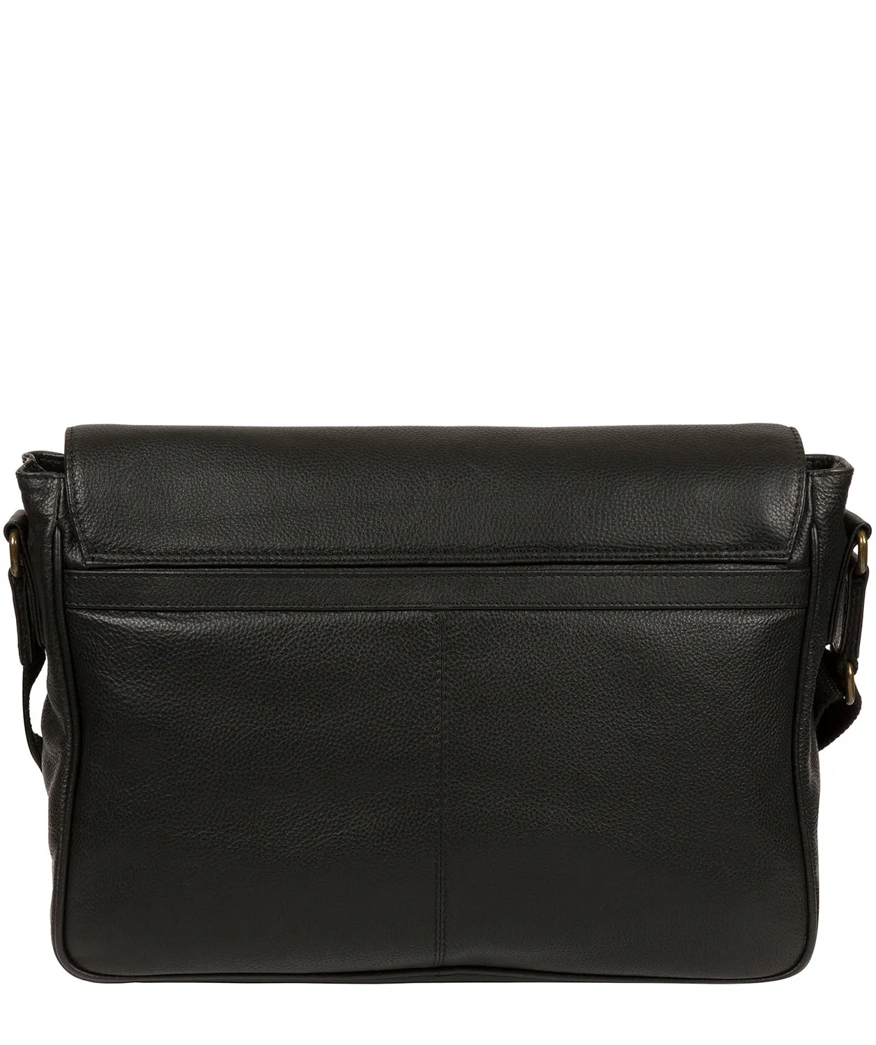 'Sanderson' Black Leather Messenger Bag
