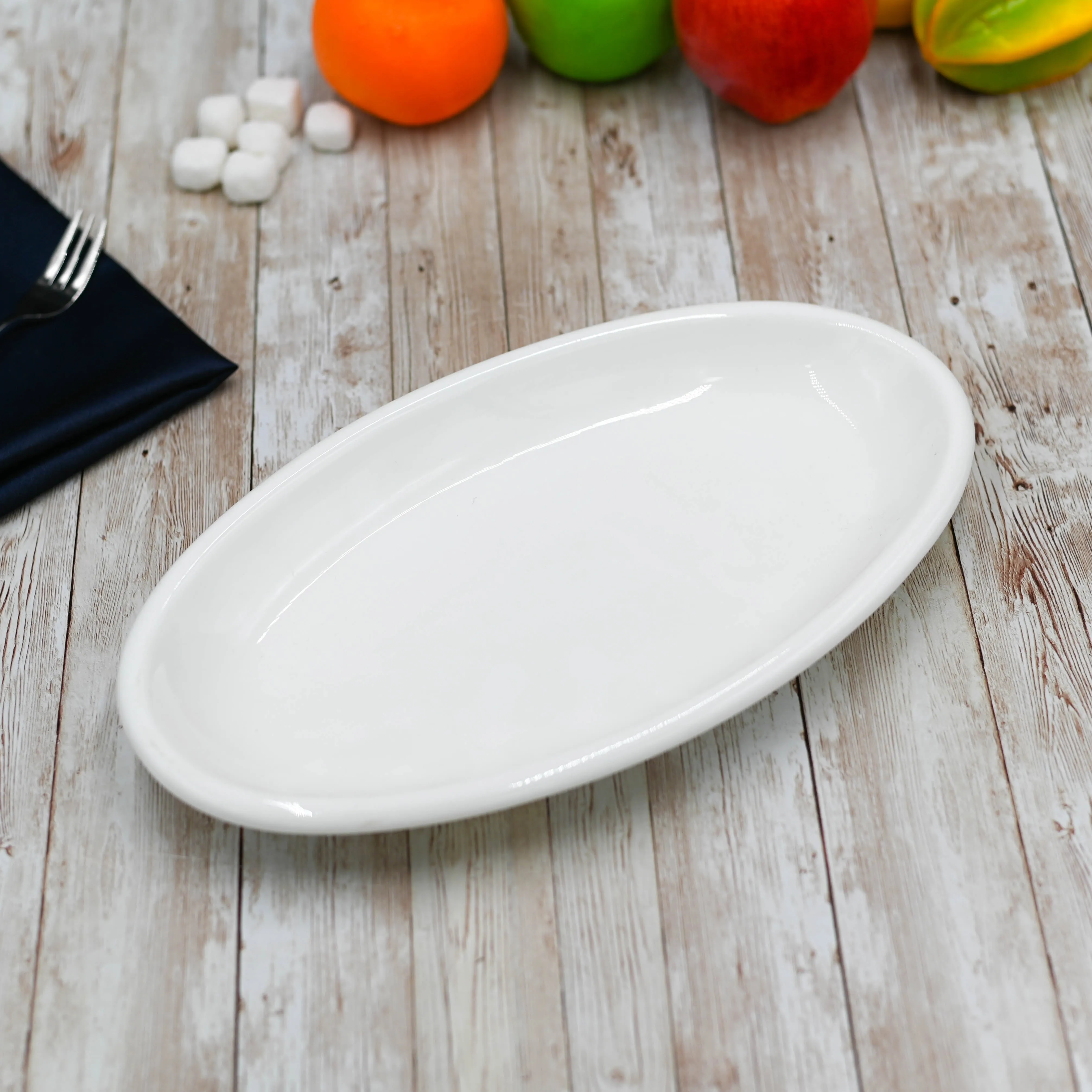 Set Of 3 White Oval Plate / Platter 12" inch | 30.5 Cm
