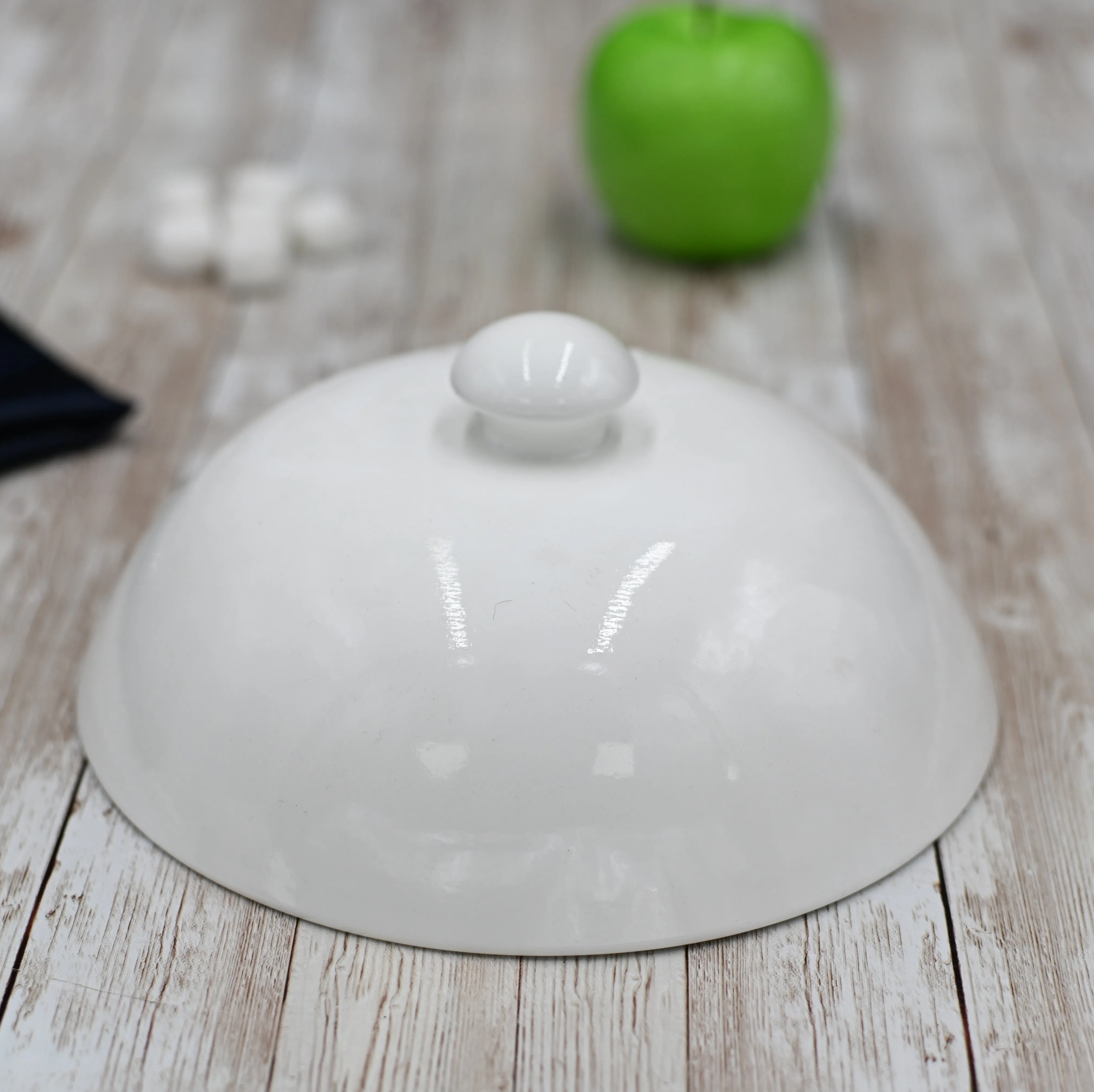 Set Of 4 White Lid For Main Course 8" inch | 20.5 Cm