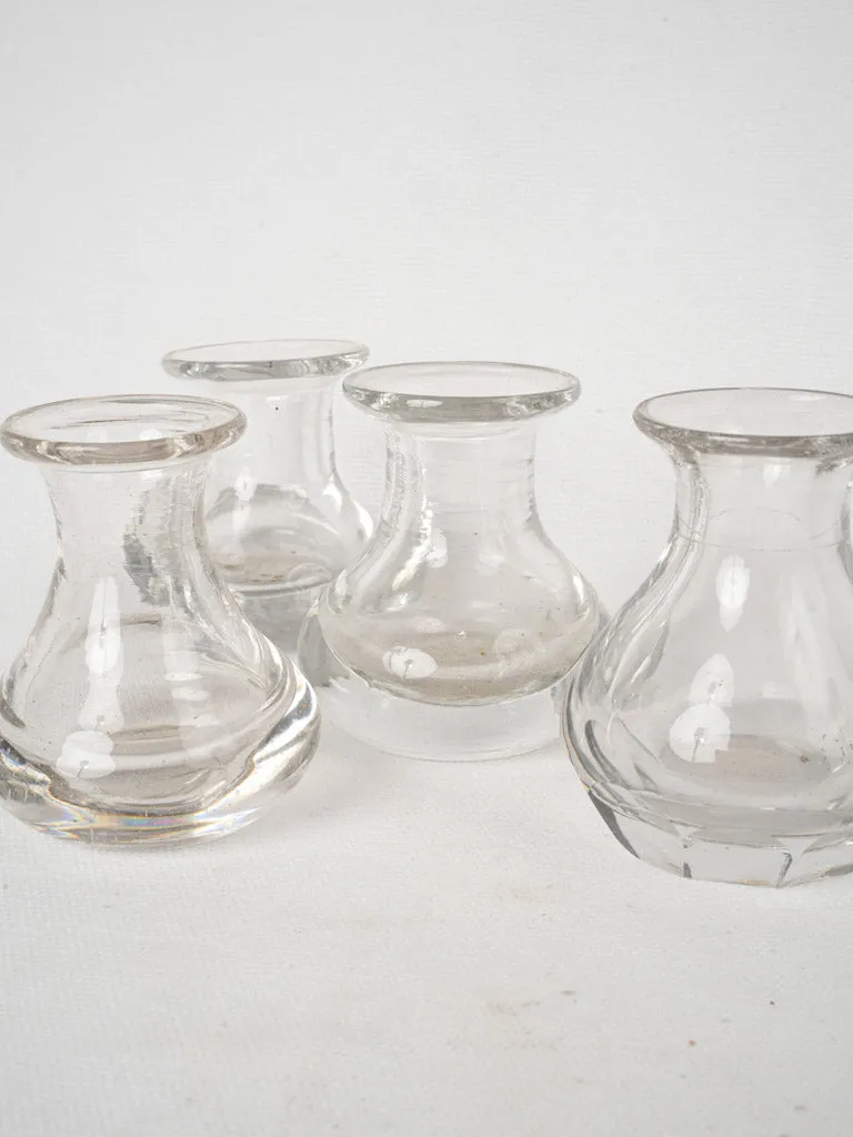 Set of Four Late 19th-Century Blown Glass Absinthe Topettes 3¼"