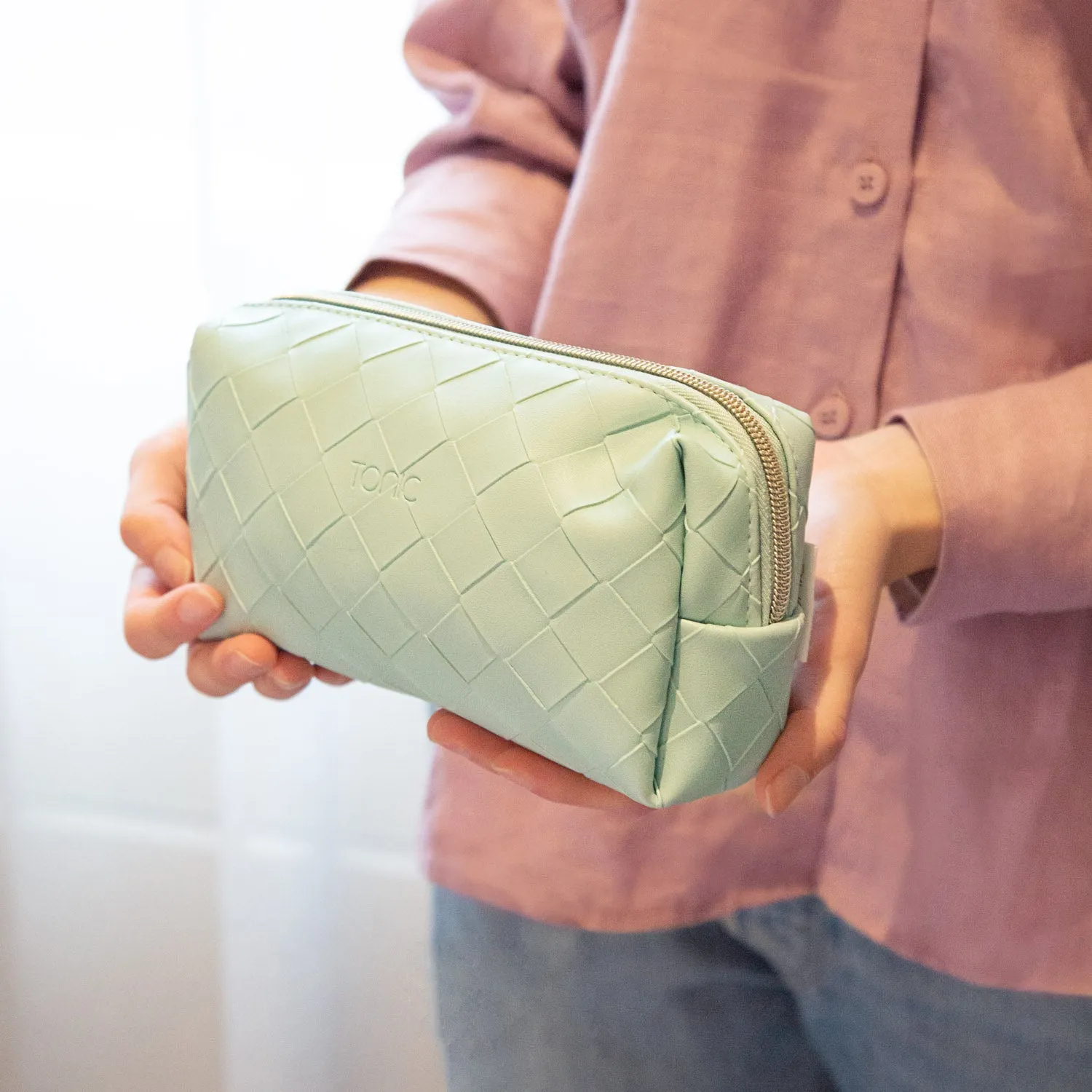 Small Beauty Bag - Woven Teal