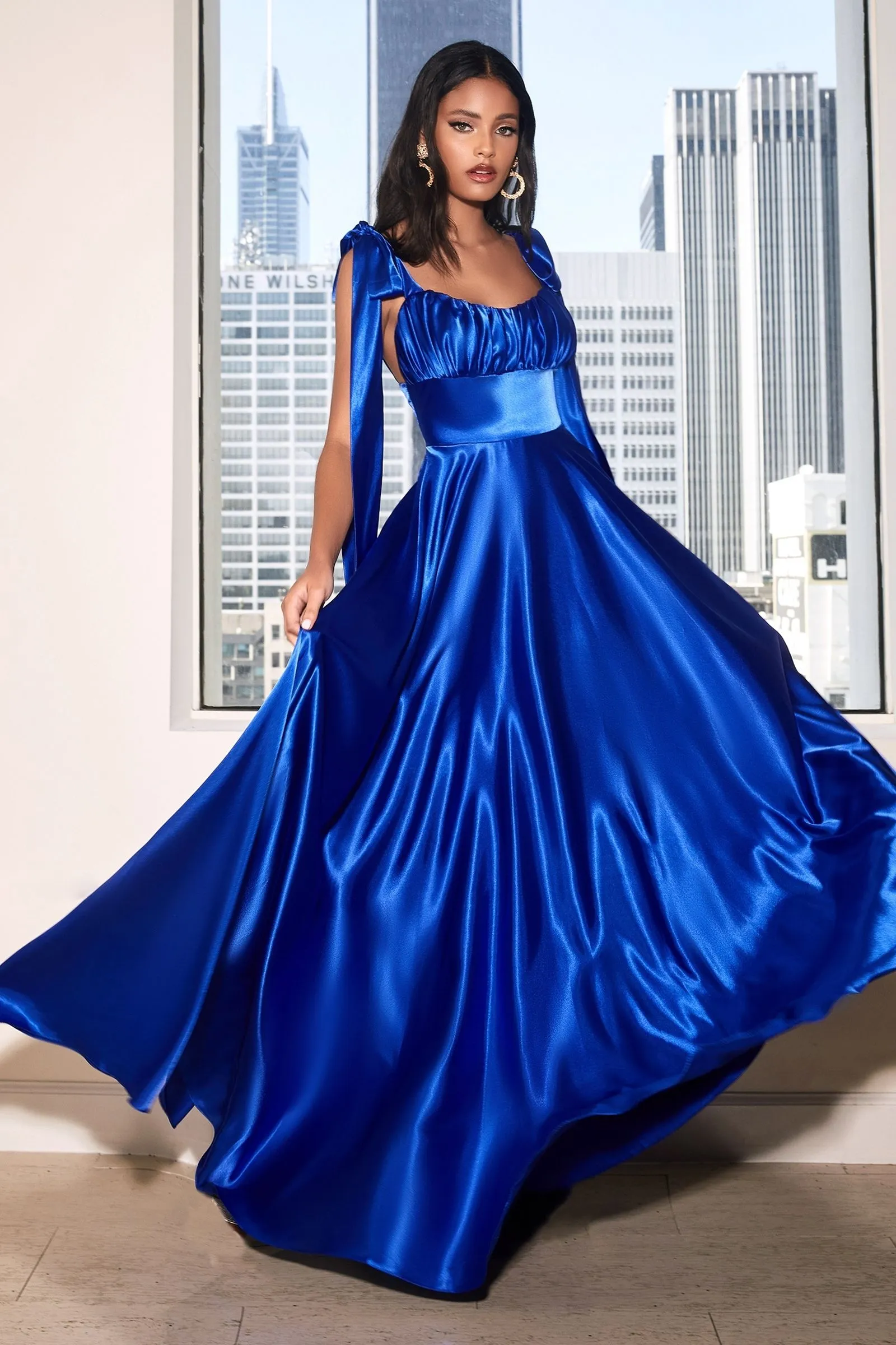 Soft satin A-line
