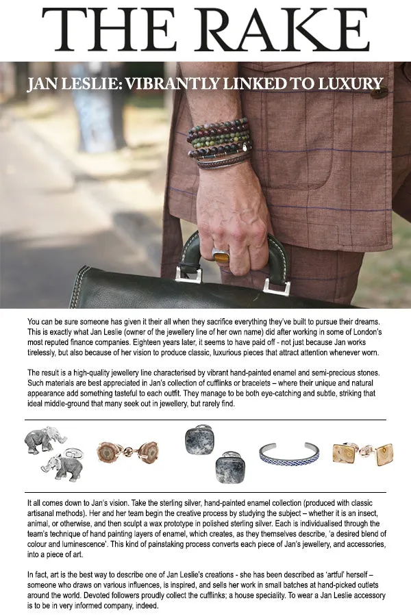 Stalactite White Jasper Sterling Cufflinks