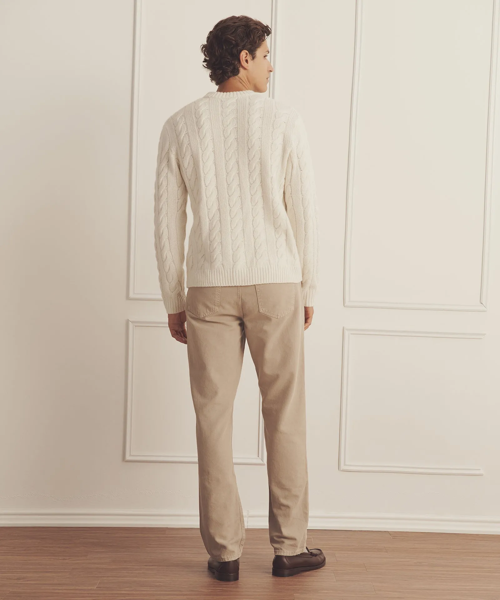 Super Luxe Cashmere Cable Crewneck