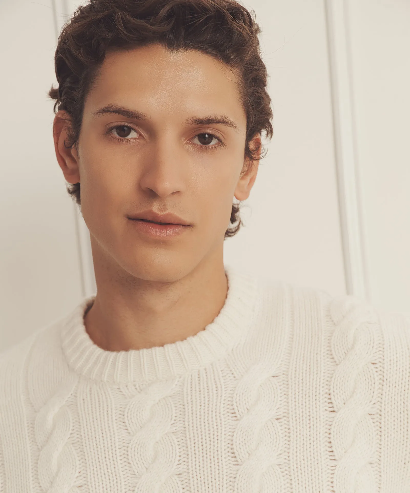 Super Luxe Cashmere Cable Crewneck