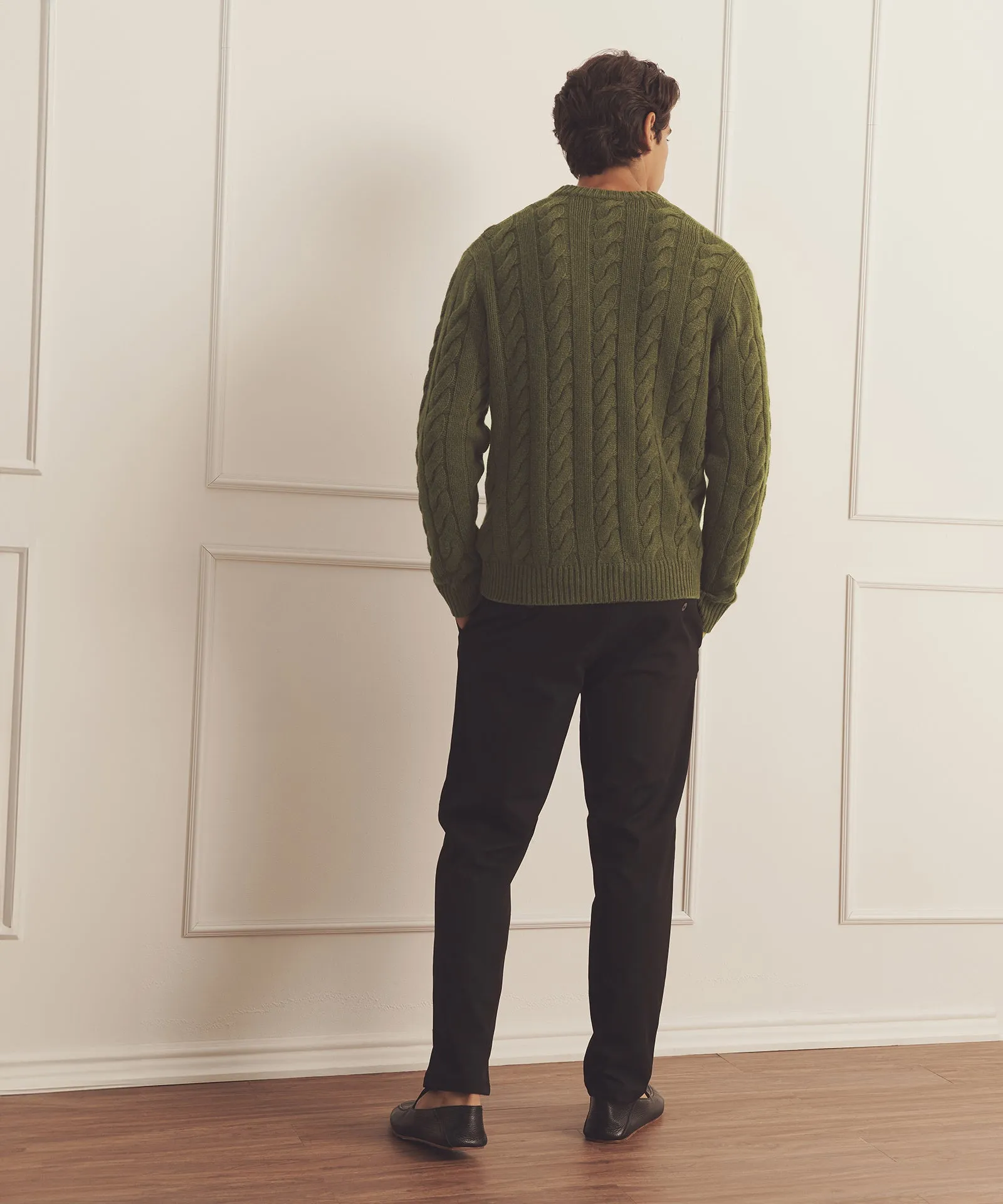 Super Luxe Cashmere Cable Crewneck