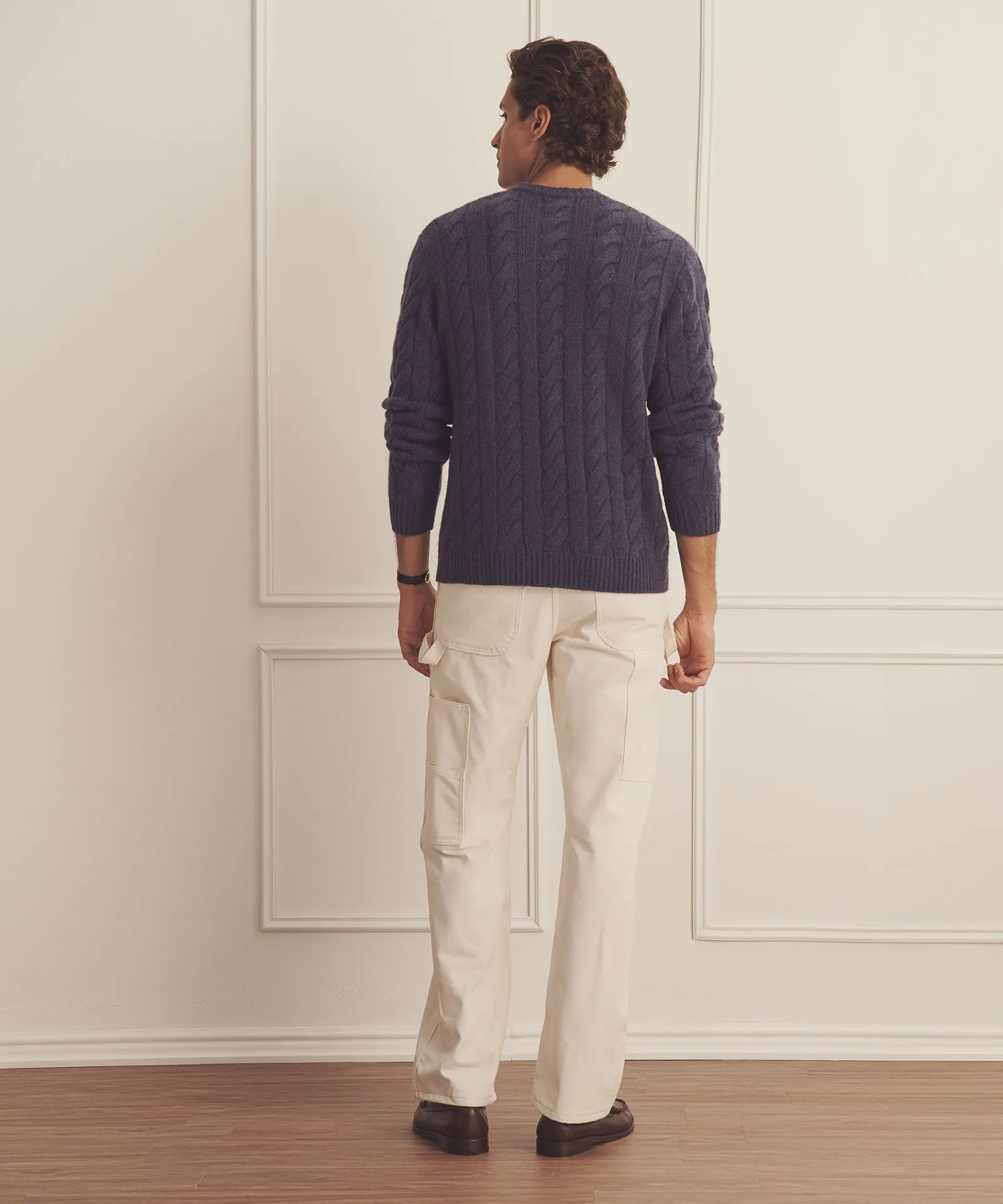 Super Luxe Cashmere Cable Crewneck