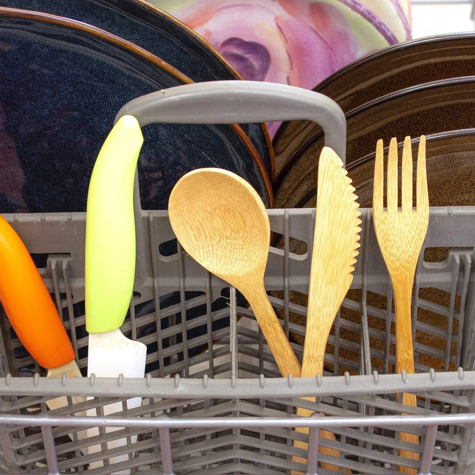 Take-Along Reusable Utensil Set with Red Travel Case