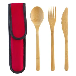 Take-Along Reusable Utensil Set with Red Travel Case
