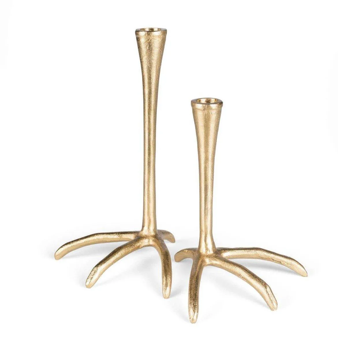 THE GOLDEN HERON smaller candle holder brass