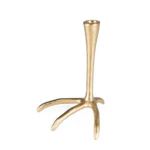 THE GOLDEN HERON smaller candle holder brass
