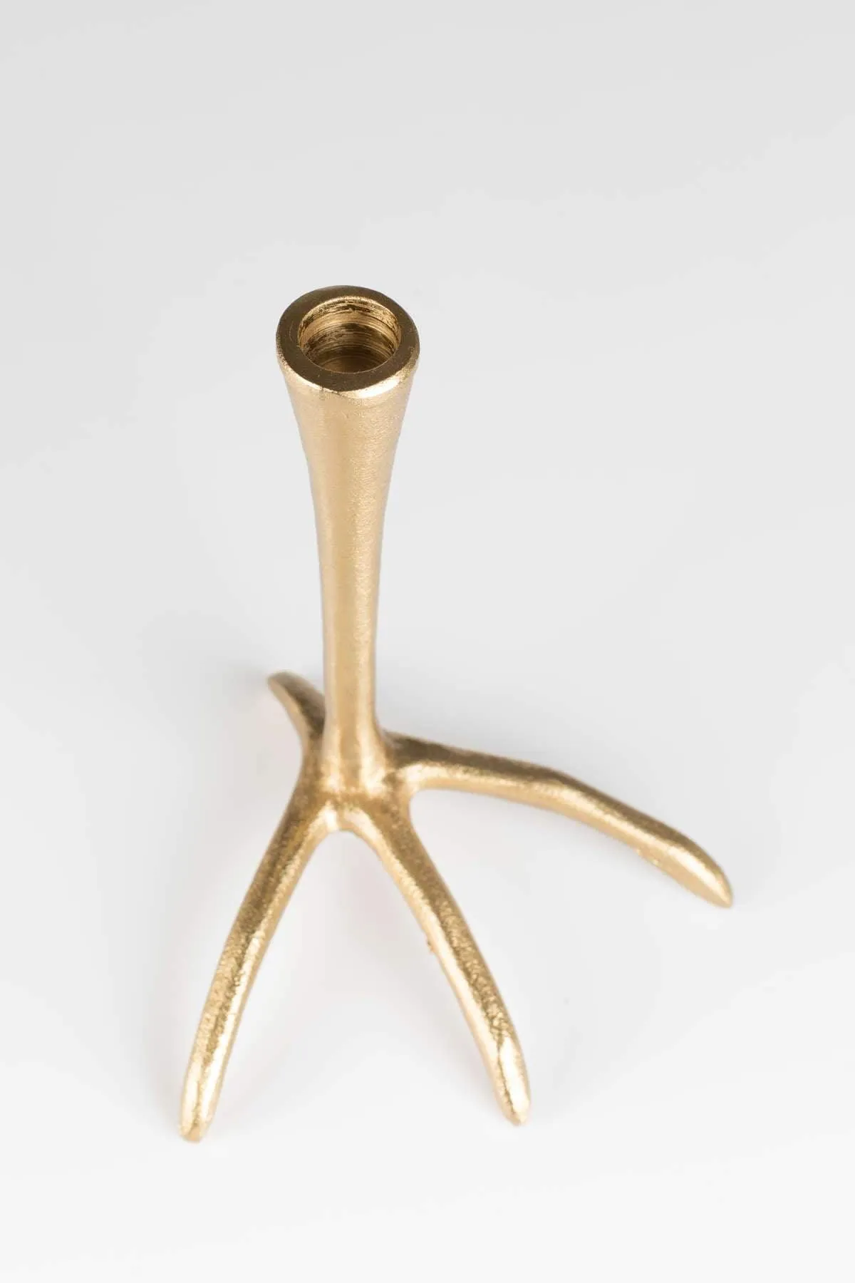 THE GOLDEN HERON smaller candle holder brass