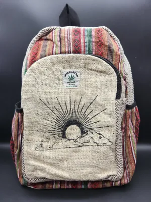 ThreadHeads Himalayan Hemp Mountain Sunrise Backpack - 11"x16"
