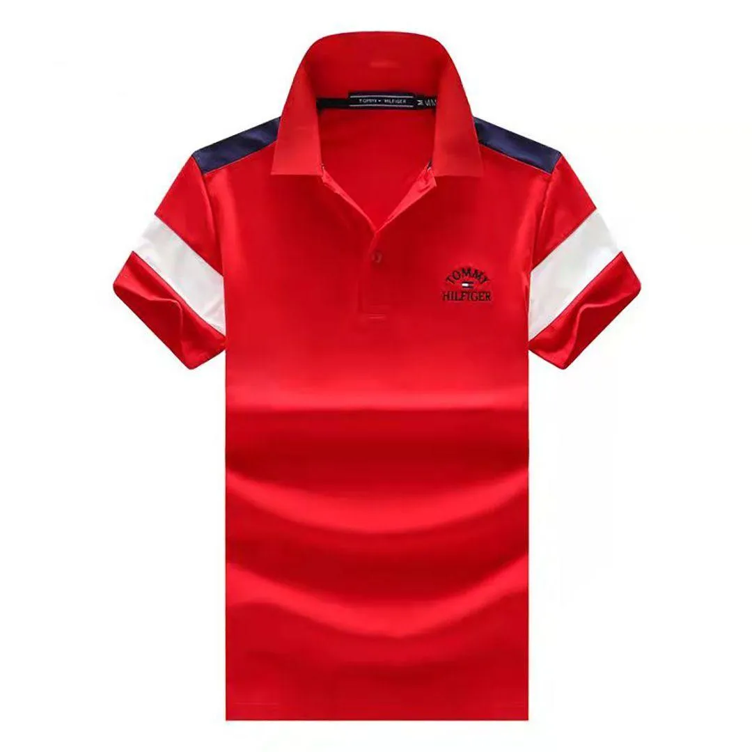 Tom Exquisite Logo Designed Red Men's Polo Shirt