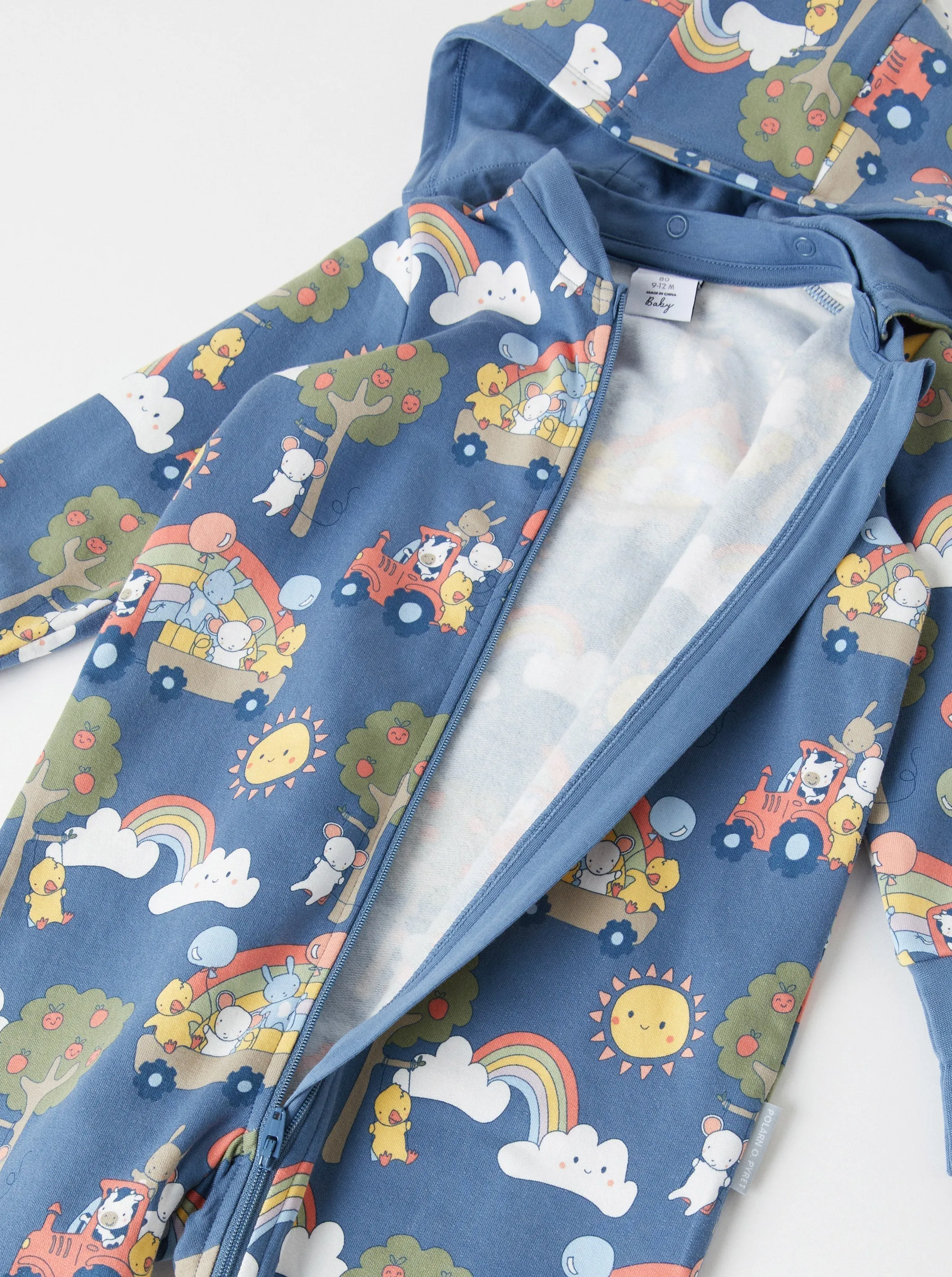 Tractor Print Baby All-in-one