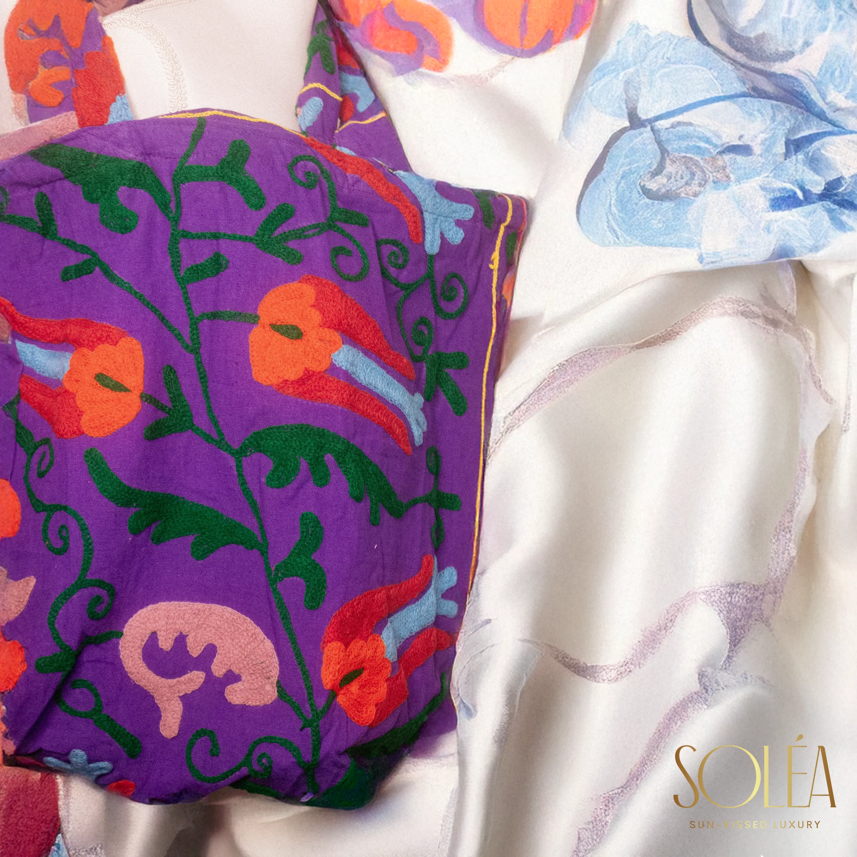 Tulip Garden Suzani Tote Bags