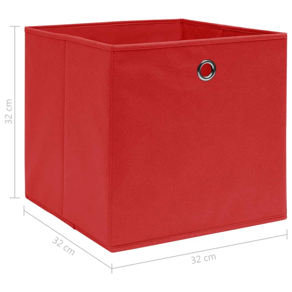 vidaXL Storage Boxes 4 pcs Red 32x32x32 cm Fabric
