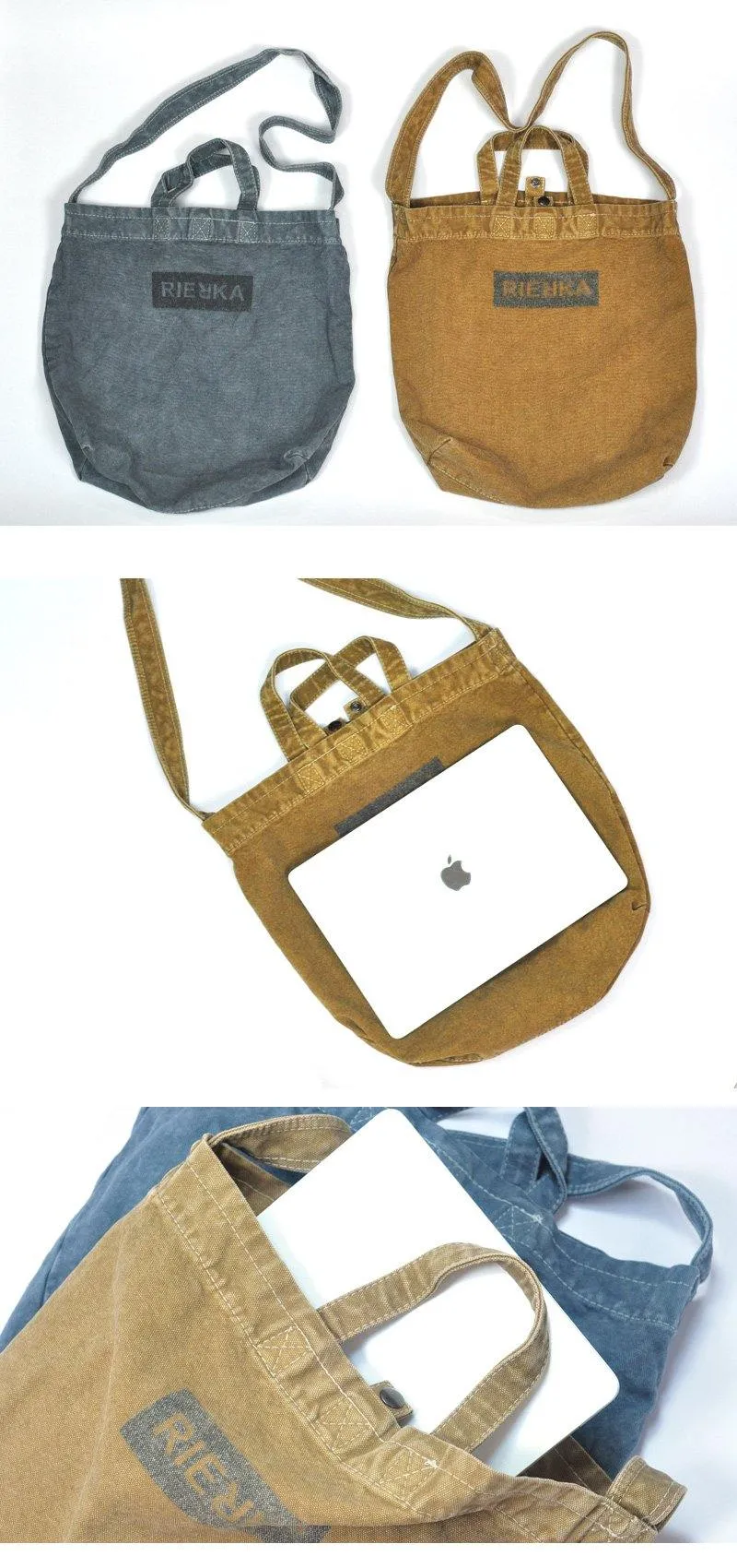 Vintage Canvas Mens Womens Yellow Denim Bag Shoulder Tote Bag Messenger Bag Blue HandBag For Men and Women