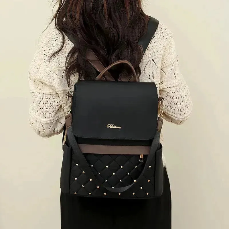 Vintage Soft Leather Women's Shoulder Backpack