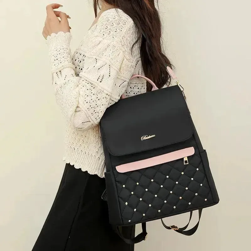 Vintage Soft Leather Women's Shoulder Backpack