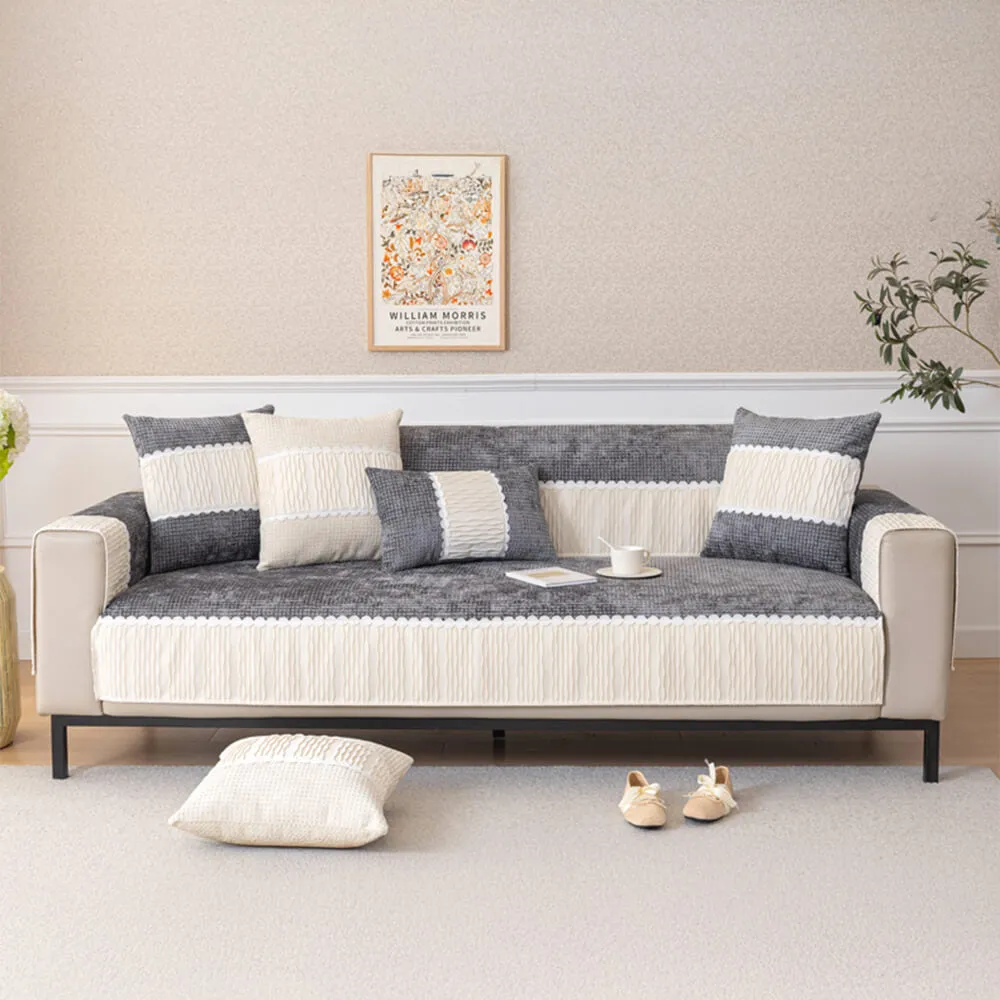 Waffle Chenille Fluffy Exquisite Couch Cover