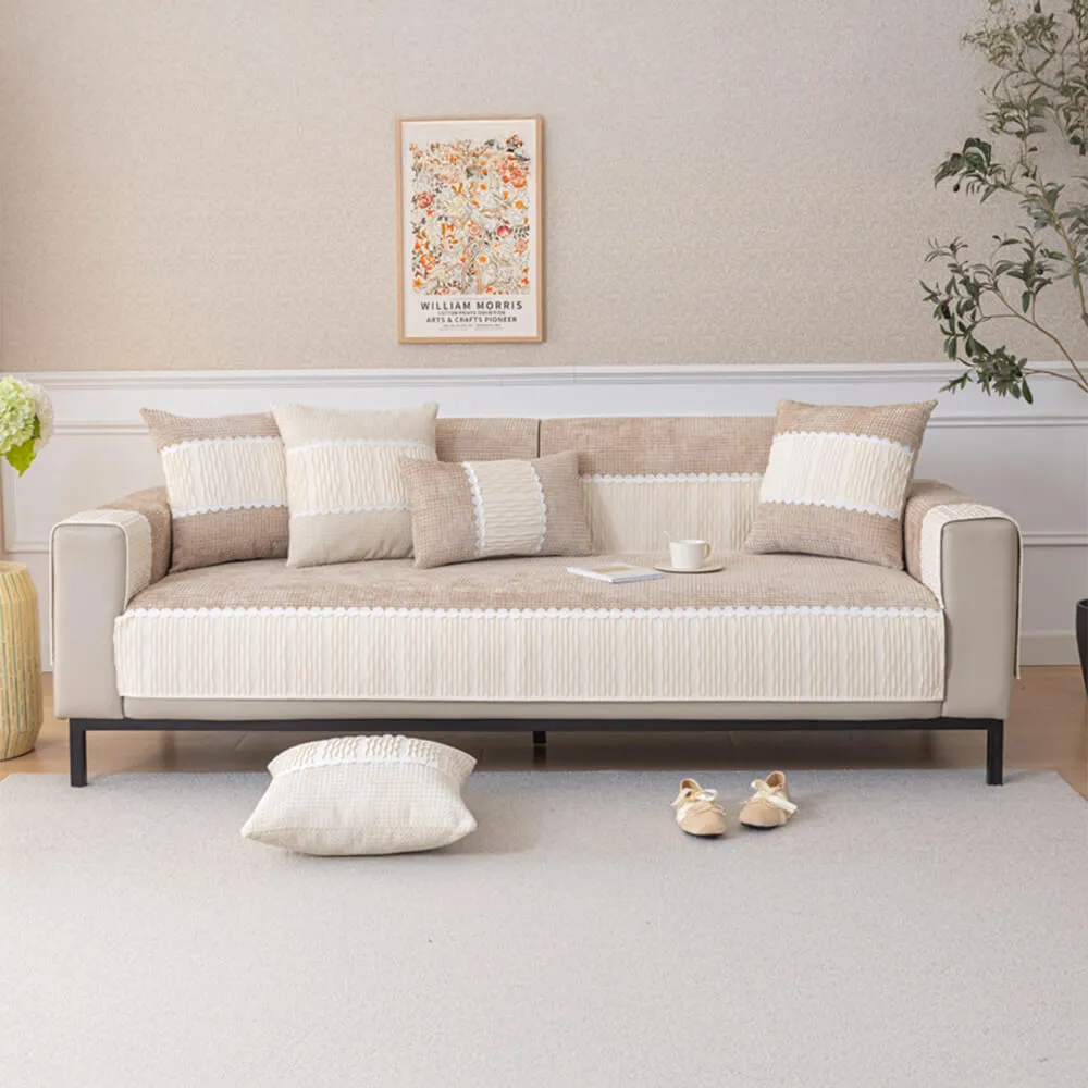 Waffle Chenille Fluffy Exquisite Couch Cover