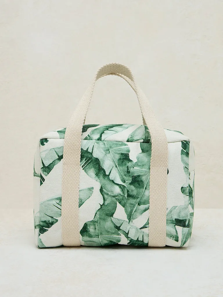 Westside Home Green Leaf Printed Lunch Bag