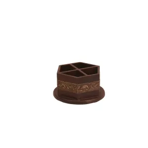 Wooden Pencil Desk Organizer (Dark Tone)